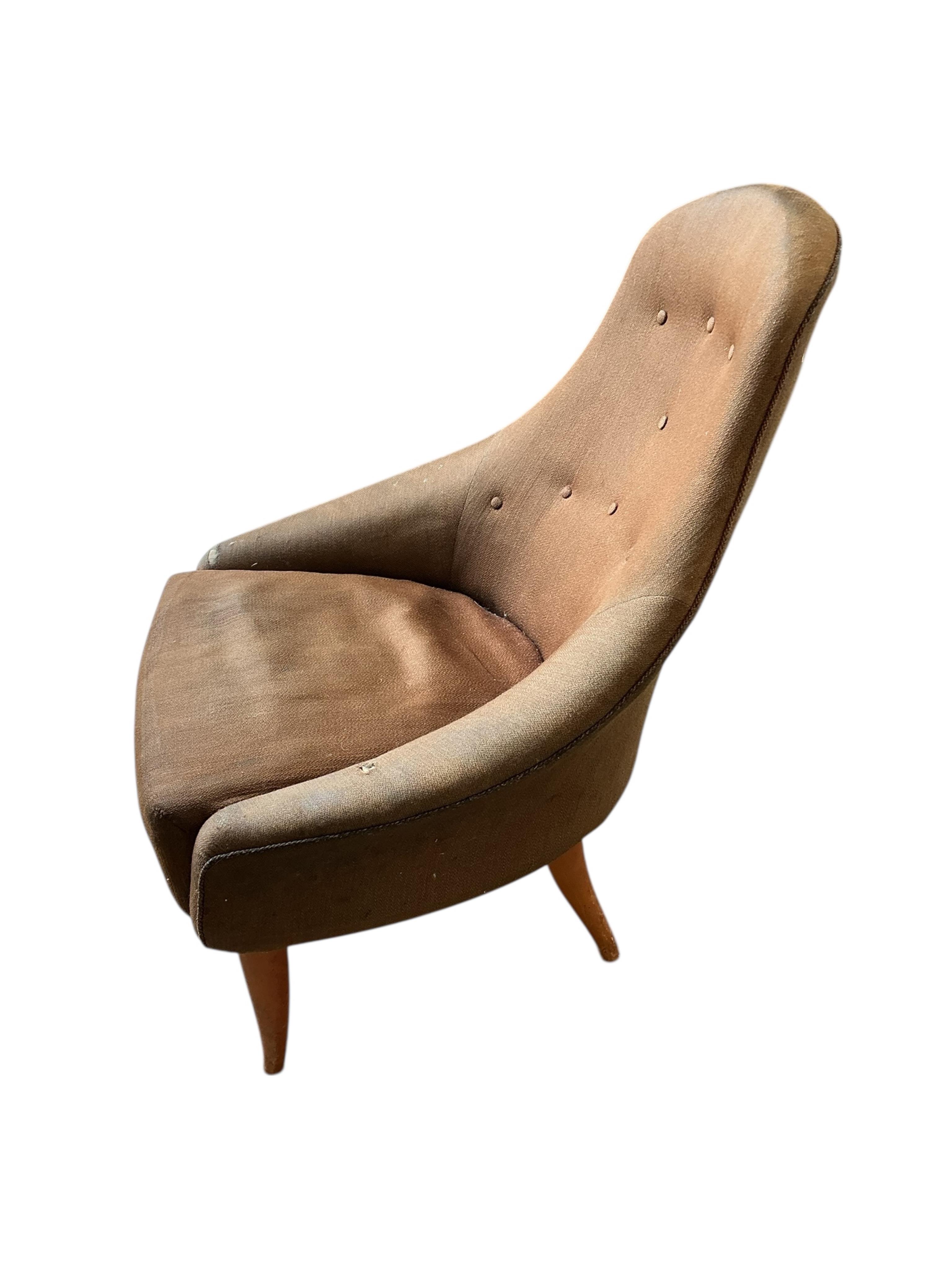A mid century Kerstin Holmquist Eva lounge chair, width 68cm, depth 70cm, height 80cm